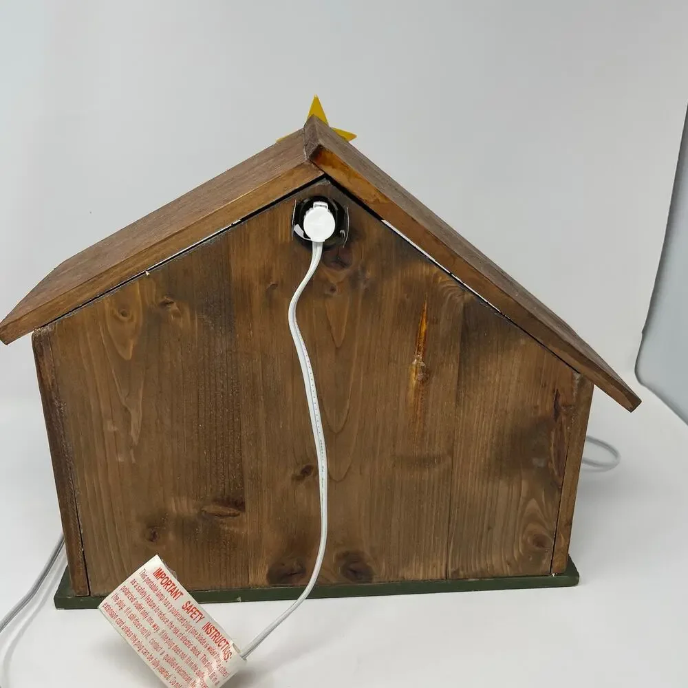 Christmas Manger Nativity set Lights Up Holiday Center Piece